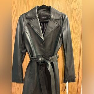 Tahari Real Leather Trench NWT